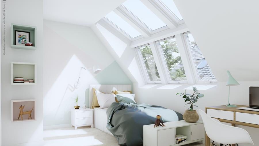 La nouvelle lucarne VELUX transforme le grenier en un espace de vie agréable