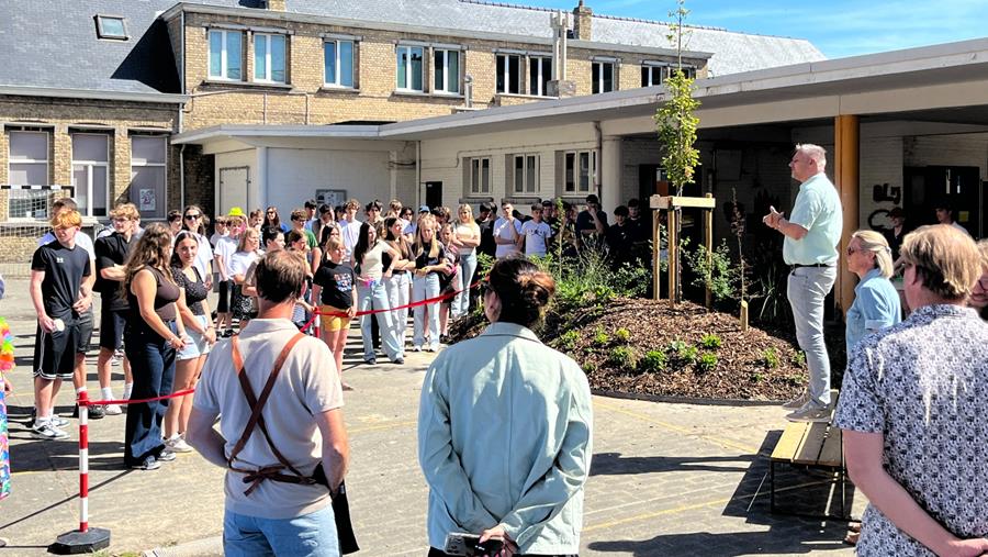 Leerlingen geven speelplaats een groene toekomst